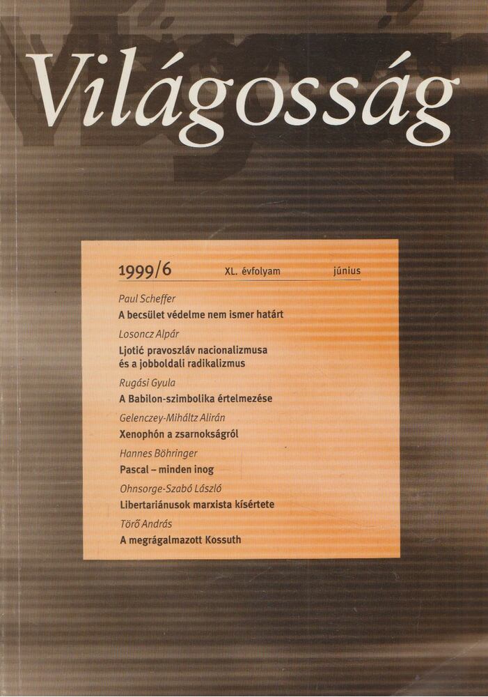 Farkas János László,Gábor György,Lenkei Júlia - Világosság 1999/6