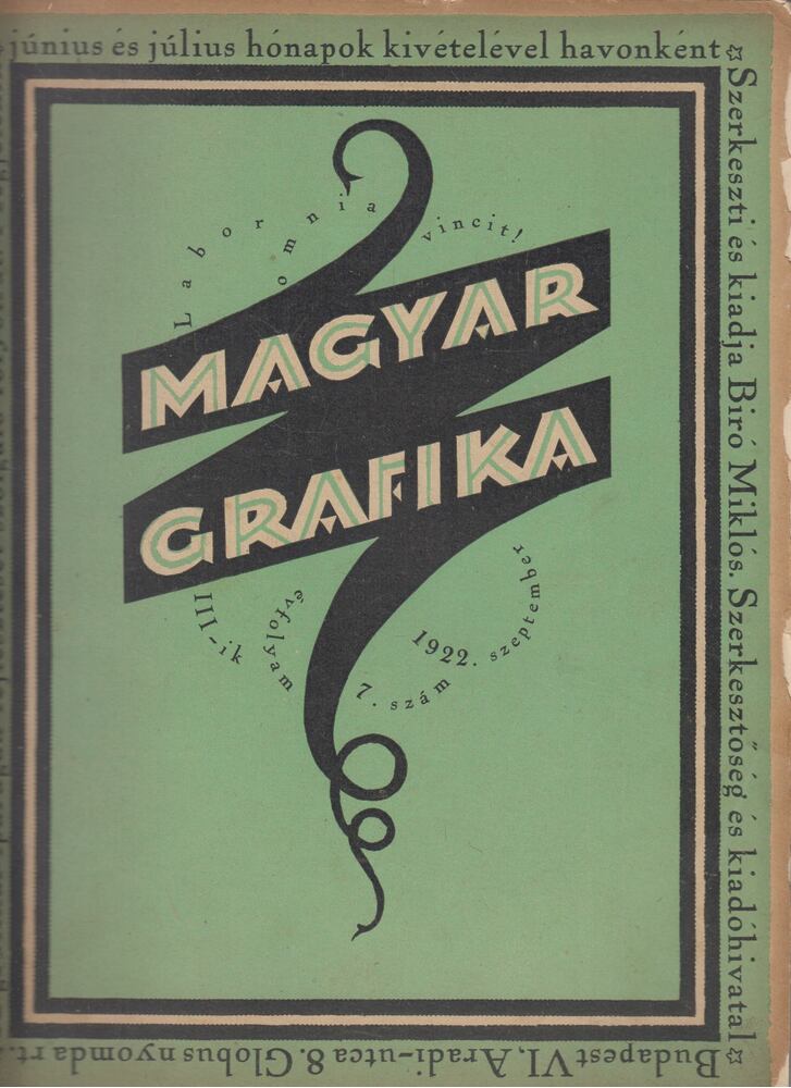 Biró Miklós (szerkesztő) - Magyar Grafika 1922. szeptember, III. évf. 7. szám