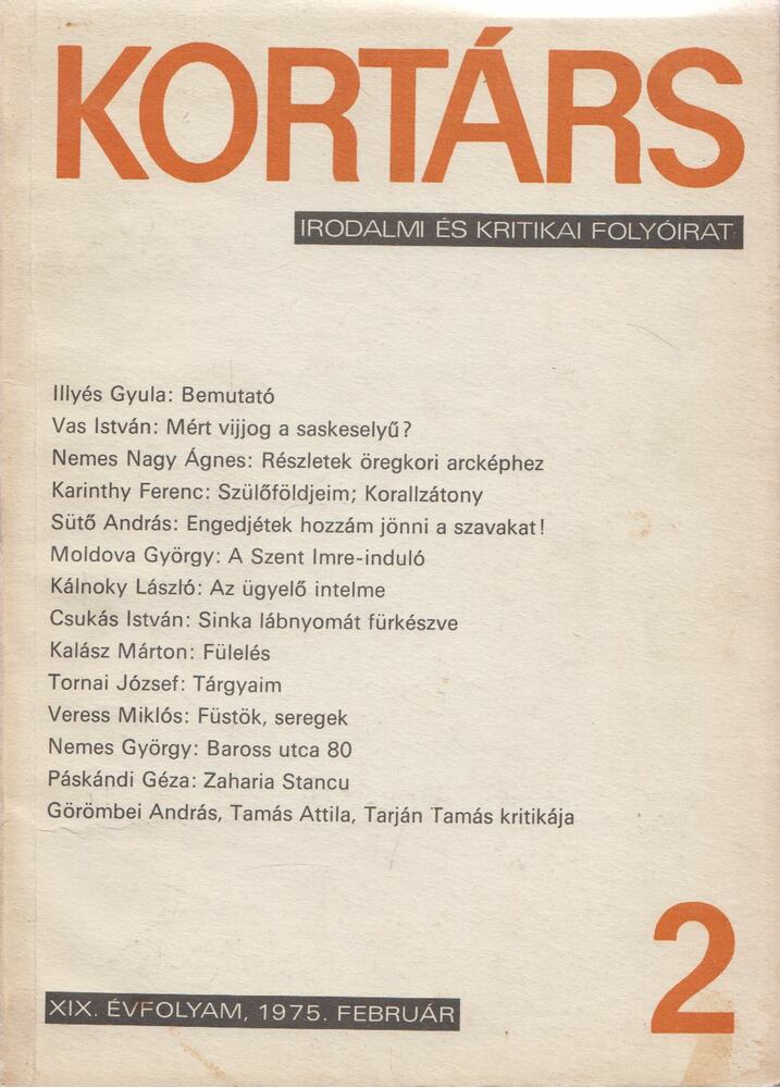 Kovács Sándor Iván - Kortárs 1975/2 Kovács Sándor Iván - Kortárs 1975/2, Budapest 1975 antikvár könyv