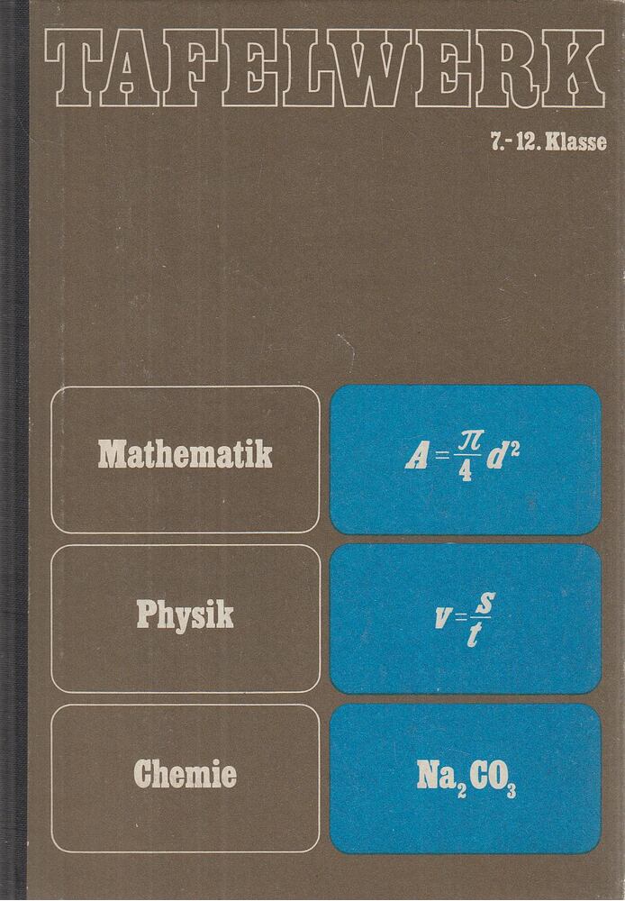 Golm, Werner,Kubicek, Siegmar,Martin, Karlheinz,Sommer, Klaus - Tafelwerk 7.-12. Klasse - Mathematik, Physik, Chemie