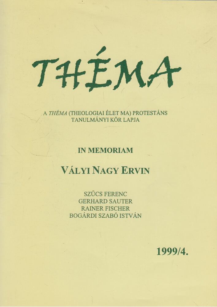 Zsengellér József - Théma 1999/4.