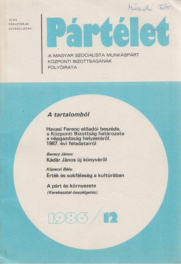 Lakos Sándor - Pártélet 1986/12.