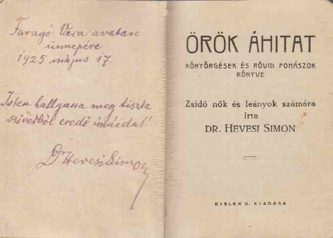 Dr. Hevesi Simon - Örök áhitat (dedikált)