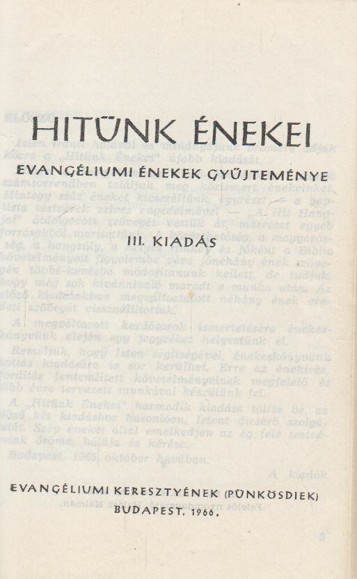 - Hitünk énekei - Hitünk énekei, Budapest 1966 antikvár könyv