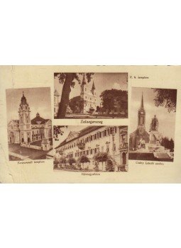  - Zalaegerszeg - Ferencrendi templom, Vármegyeháza, Csány László szobra (képeslap), Budapest 0 antikvár könyv