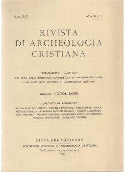 Victor Saxer - Rivista Di Archeologia Cristiana Anno LXI Numeri 3-4, Roma 1985 antikvár könyv