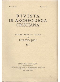 Enrico Josi - Rivista Di Archeologia Cristiana Anno XLIV Numeri 1-4, Roma 1969 antikvár könyv
