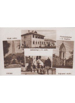  - Vecsés - Hősök szobra, Andrástelepi zárda, Szép utcai részlet (képeslap), Budapest 0 antikvár könyv