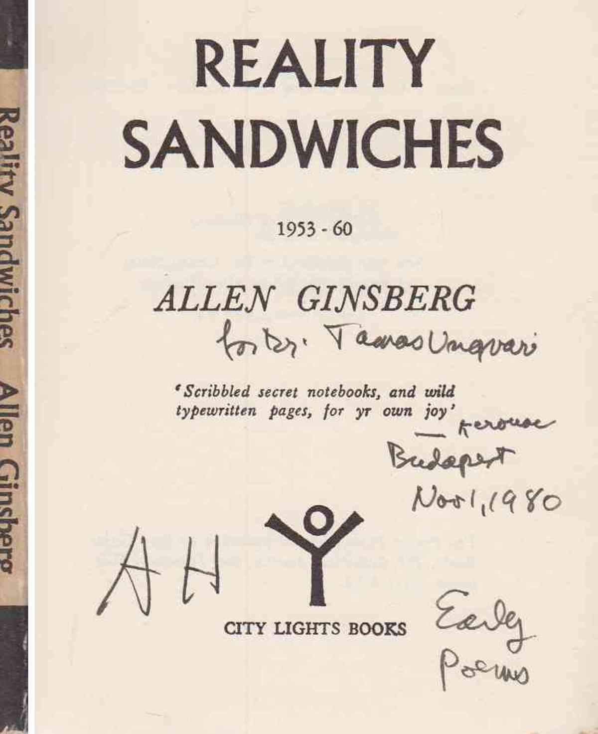Allen Ginsberg - Reality Sandwiches (dedikált)