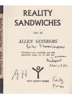 Allen Ginsberg - Reality Sandwiches (dedikált) Allen Ginsberg - Reality Sandwiches (dedikált), San Francisco 1971 antikvár könyv