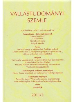 S. Szabó Péter - Vallástudományi Szemle 2011/1. S. Szabó Péter - Vallástudományi Szemle 2011/1., Budapest 2011 antikvár könyv