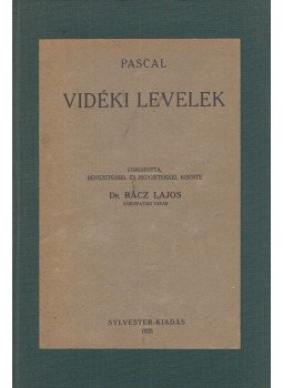 Pascal, Blaise - Vidéki levelek, Tahitótfalu 1925 antikvár könyv