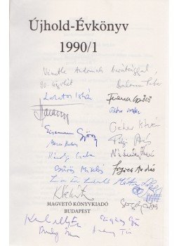  - Újhold-évkönyv 1990/1. (Balassa Péter által dedikált, a szerzőtársak által aláírt), Budapest 1990 antikvár könyv