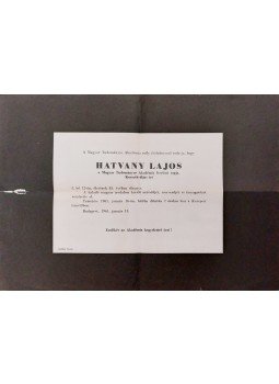  - A Magyar Tudományos Akadémia gyásztávirata Hatvany Lajos haláláról, Budapest 1961 antikvár könyv