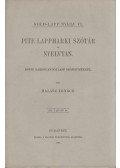 Halász Ignácz - Pite lappmarki szótár és nyelvtan