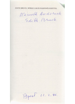 Edith Bruck - Római lakás haszonélvezettel (dedikált), Budapest 1995 antikvár könyv