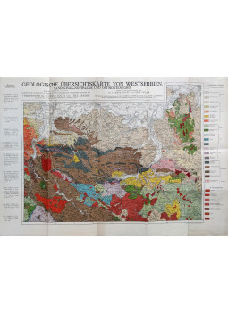 Lóczy Lajos - Geologische Übersichtkarte von Westserbien, Sandschak–Novipazar und Ostmontenegro, Budapest 1923 antikvár könyv
