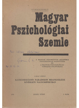 Garai László - Kategorizációs paradoxon megfigyelése kísérleti nagycsoportban (dedikált) Garai László - Kategorizációs paradoxon megfigyelése kísérleti nagycsoportban (dedikált), Budapest 1977 antikvár könyv
