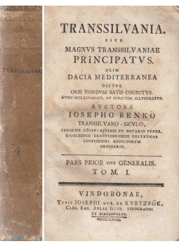 Benkő József - Transsilvania I. Benkő József - Transsilvania I., Bécs 1778 antikvár könyv