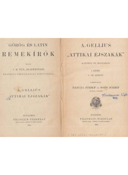 Gellius, Aulus - Attikai éjszakák I.