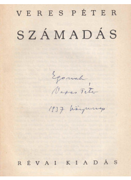 Veres Péter - Számadás (dedikált, aláírt) Veres Péter - Számadás (dedikált, aláírt), Budapest 1937 antikvár könyv