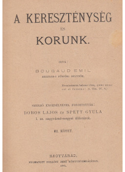 Bougaud, Émile - A kereszténység és korunk III.