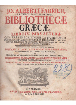  - Bibliothecae Graecae IV.