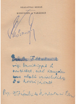 Szalatnai Rezső - Kempelen, a varázsló (dedikált) Szalatnai Rezső - Kempelen, a varázsló (dedikált), Budapest 1957 antikvár könyv