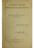 Szádeczky Kardoss Lajos - A székely nemzet története és alkotmánya