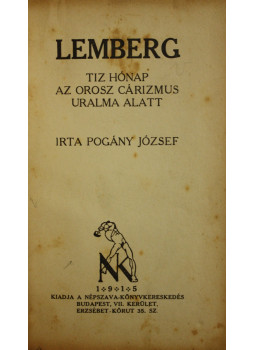 Pogány József - Lemberg, Budapest 1915 antikvár könyv