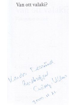 Csányi Vilmos - Van ott valaki? (dedikált), Budapest 2000 antikvár könyv