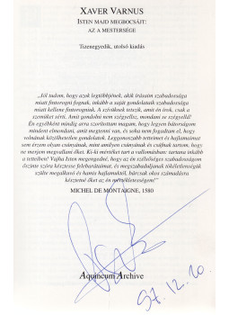 Varnus Xaver - Isten majd megbocsájt: Az a mestersége (aláírt), Budapest 1996 antikvár könyv