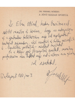 Dr. Frenkl Róbert - A jövő század sportja (dedikált), Budapest 1979 antikvár könyv