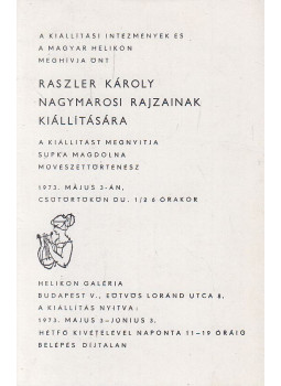 B. Supka Magdolna - Raszler Károly nagymarosi rajzainak kiállítása, Budapest 1973 antikvár könyv