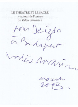  - Le théatre et le sacré (Novarina által dedikált), Budapest 2009 antikvár könyv