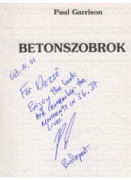 Garrison, Paul - Betonszobrok (dedikált) Garrison, Paul - Betonszobrok (dedikált), Budapest 2001 antikvár könyv