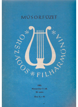  - Műsorfüzet Országos Filharmónia 20. szám 1983. november 7. - 20., null 1983 antikvár könyv