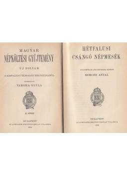 Horger Antal - Hétfalusi csángó népmesék Horger Antal - Hétfalusi csángó népmesék, Budapest 1908 antikvár könyv