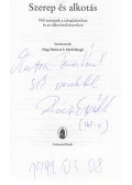 Nagy Beáta,S. Sárdi Margit - Szerep és alkotás (Rácz Erzsébet által dedikált)