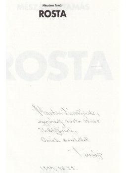 Mészáros Tamás - Rosta (dedikált) Mészáros Tamás - Rosta (dedikált), Budapest 1994 antikvár könyv