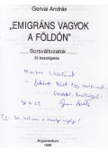 Gervai András - "Emigráns vagyok a Földön" (dedikált)