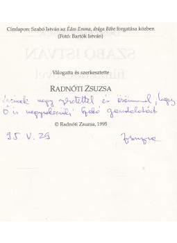 Radnóti Zsuzsa - Beszélgetések Szabó István filmrendezővel (Radnóti Zsuzsa által dedikált), Budapest 1995 antikvár könyv