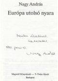 Nagy András - Európa utolsó nyara (dedikált)