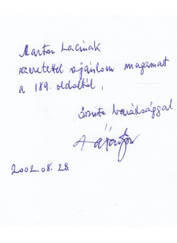 Fekete György - Harmadik harang (Lázár Egon által dedikált) Fekete György - Harmadik harang (Lázár Egon által dedikált), Budapest 2002 antikvár könyv