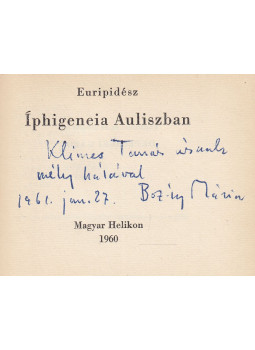 Euripidész - Íphigeneia Auliszban (illusztrátor által dedikált), Budapest 1960 antikvár könyv