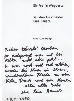  - Ein Fest in Wuppertal (Pina Bausch által dedikált), Wuppertal 1998 antikvár könyv