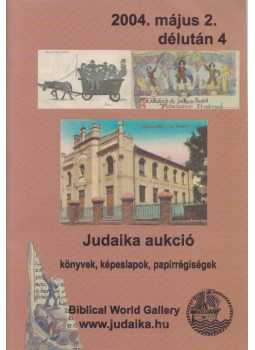  - Judaika aukció 2004. május 2., Budapest 2004 antikvár könyv