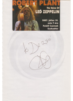 - Robert Plant autogram 2. - Robert Plant autogram 2., null 0 antikvár könyv