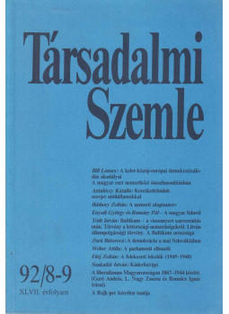 Bihari Mihály - Társadalmi Szemle 1992/8-9. Bihari Mihály - Társadalmi Szemle 1992/8-9., Budapest 1992 antikvár könyv