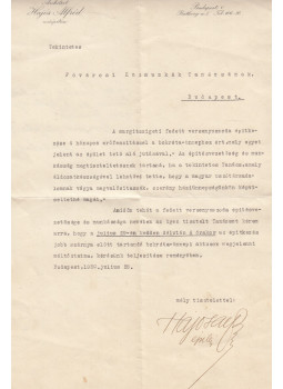  - Hajós Alfréd meghívólevele a versenyuszoda bokrétaünnepére, Budapest 1930 antikvár könyv
